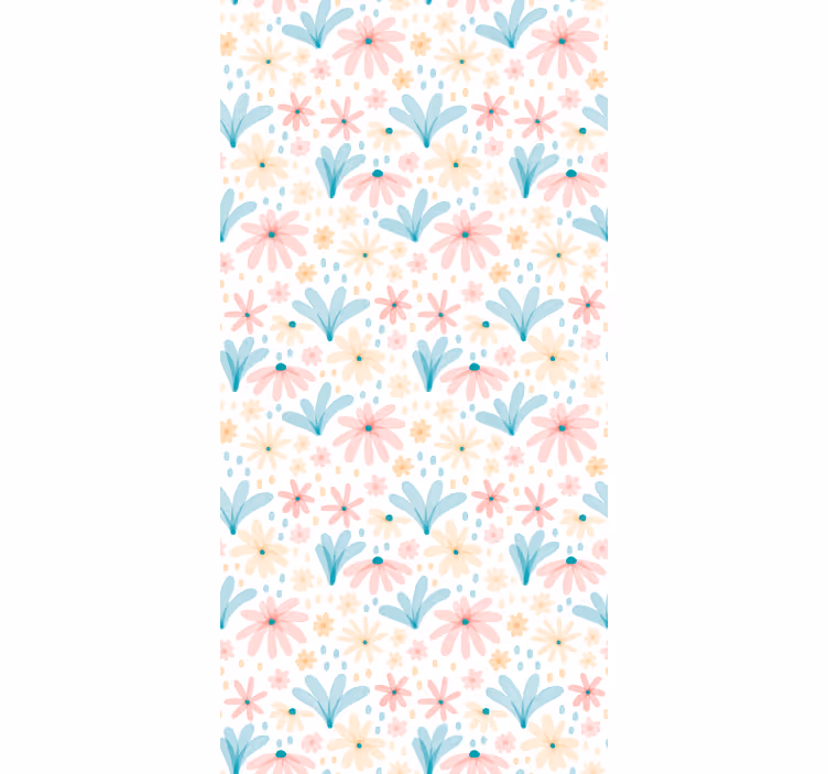 Papier peint couloir motif fleurs de pâquerette - TenStickers