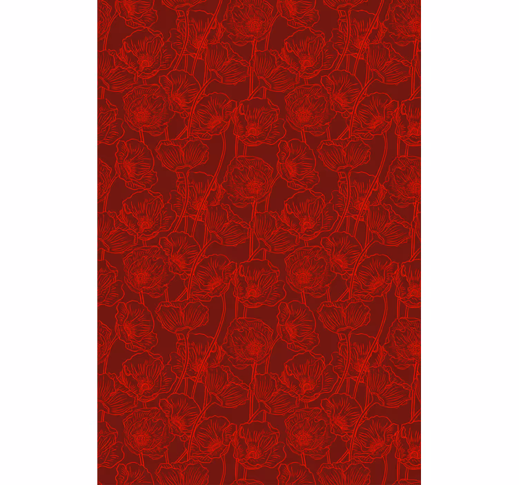 Papier peint couloir motif rouge complexe - TenStickers