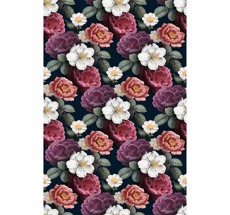Papier peint couloir composition de fleurs Élégantes - TenStickers