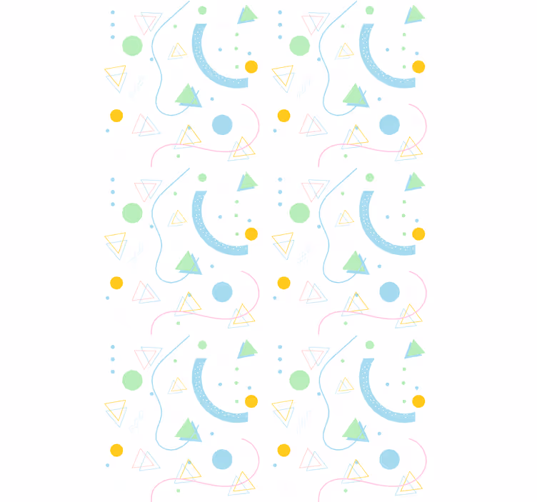 Papier peint scandinave motif triangles verts et bleus - TenStickers