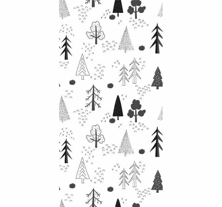 Papier peint scandinave arbres minimalistes blancs - TenStickers