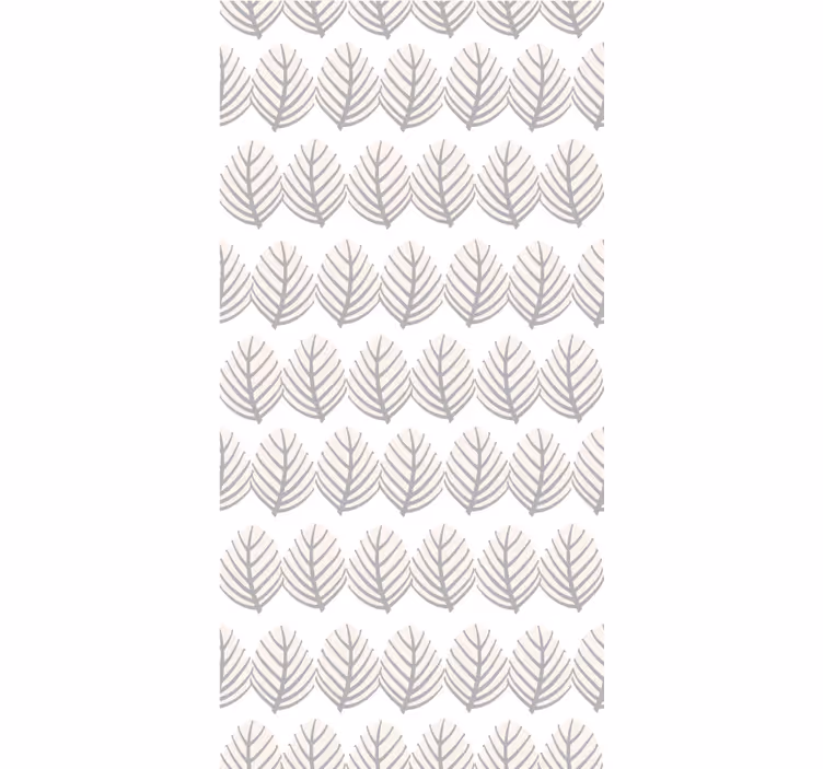 Papier peint scandinave motif feuilles grises - TenStickers