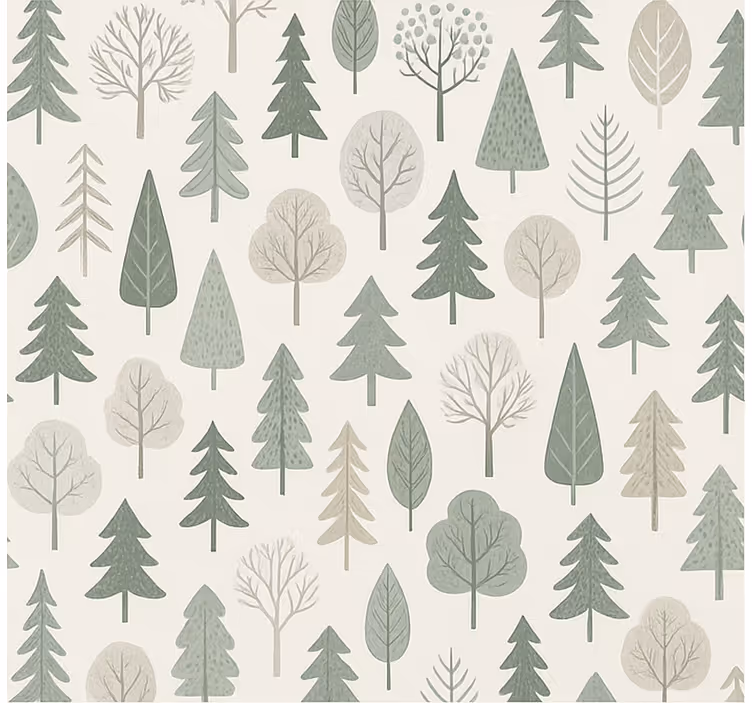Papier peint scandinave forêt apaisante - TenStickers