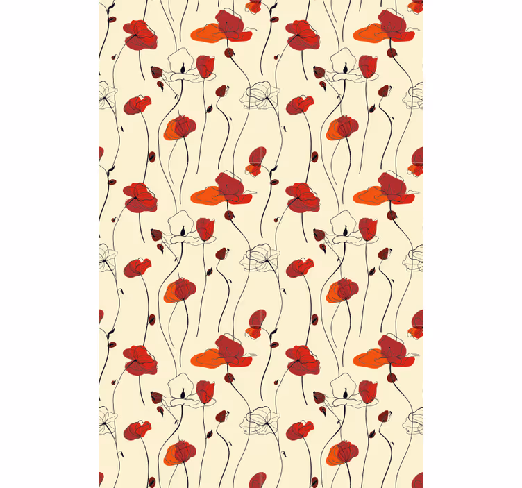 Papier peint classique coquelicots - TenStickers