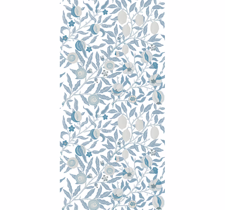 Papier peint classique fleurs bleues style victorien - TenStickers