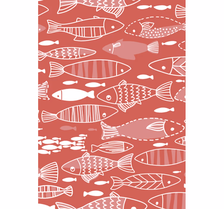 Papier peint salon de nombreux poissons sous la mer - TenStickers