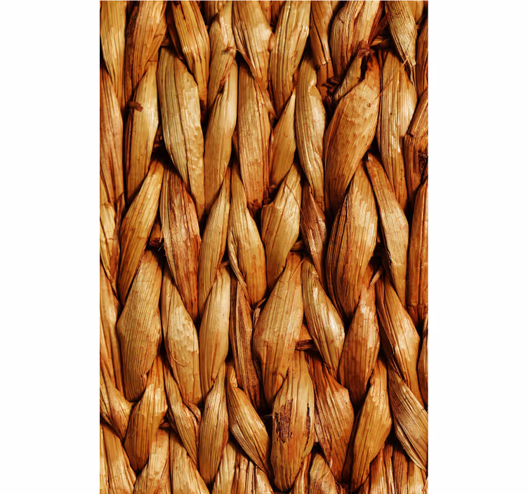 Papier peint salon tapis naturel tressé - TenStickers