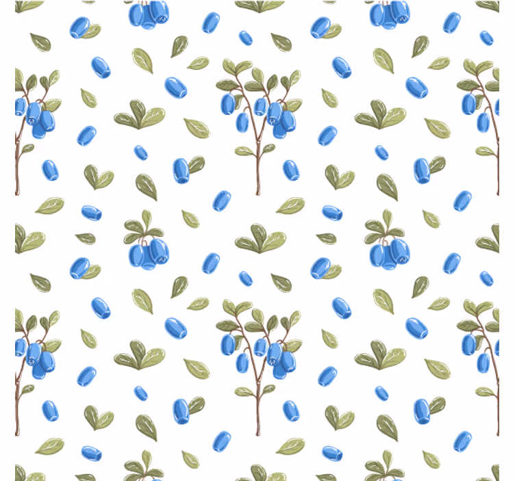 Papier peint salon motif botanique bleu - TenStickers
