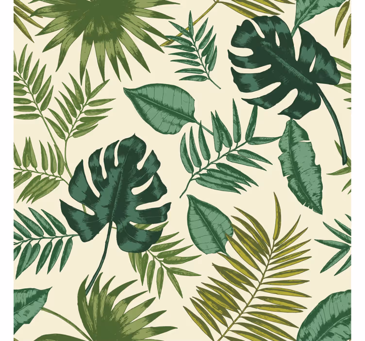 Papier peint salon motif tropical feuillu - TenStickers