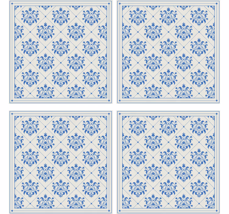 Papier peint carrelage motif floral et ornemental vintage - TenStickers