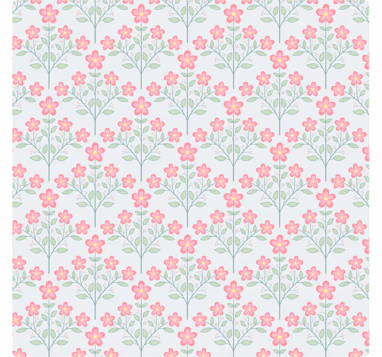 Papier peint carrelage motif floral petit carreau - TenStickers