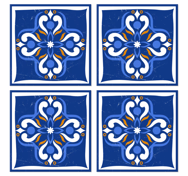 Papier peint carrelage carreaux méditerranéens classiques - TenStickers