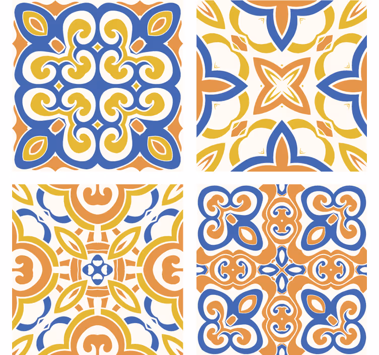 Papier peint carrelage piastrelle siciliane - TenStickers
