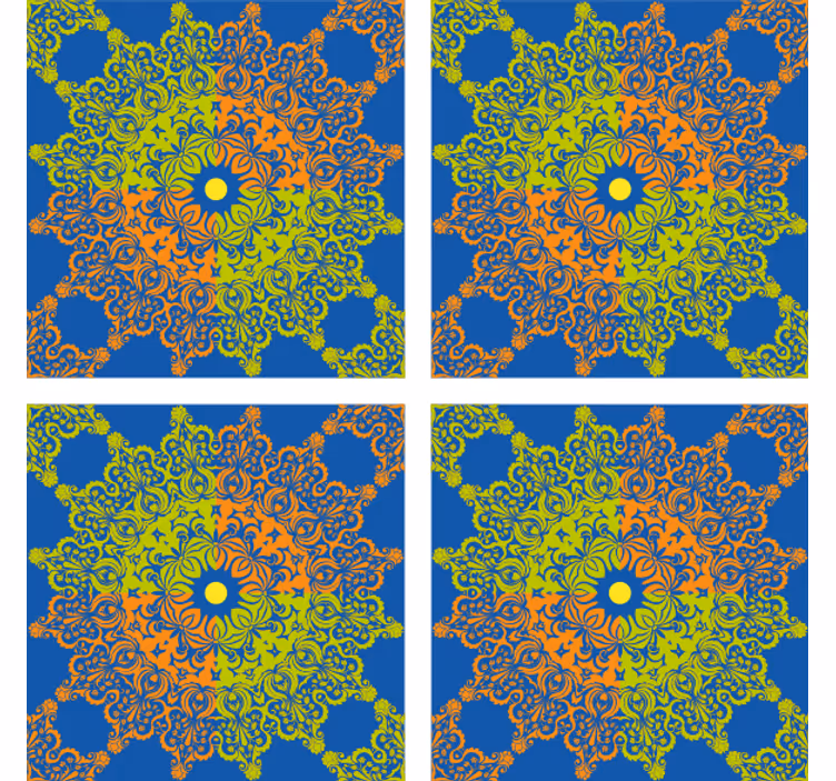 Papier peint carrelage motif mandala coloré - TenStickers