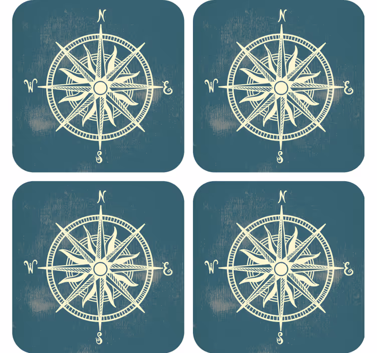 Papier peint vintage compas sur carte du monde - TenStickers