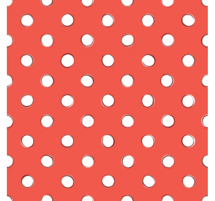 Papier peint vintage pois blancs sur fond rouge - TenStickers