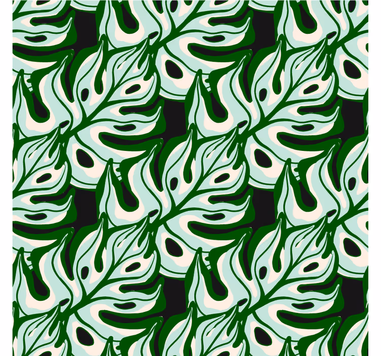 Papier peint floral motif floral éclaboussant noir et vert - TenStickers