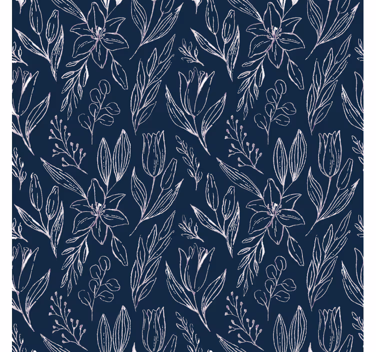 Papier peint floral motif floral de lys sans couture - TenStickers