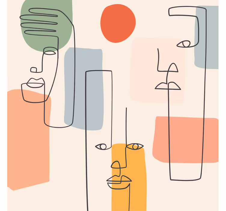 Papier peint formes géométriques art mural minimaliste - TenStickers