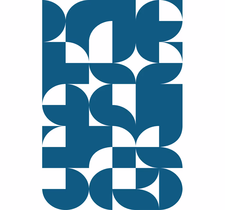 Papier peint formes géométriques motif cercle bleu - TenStickers