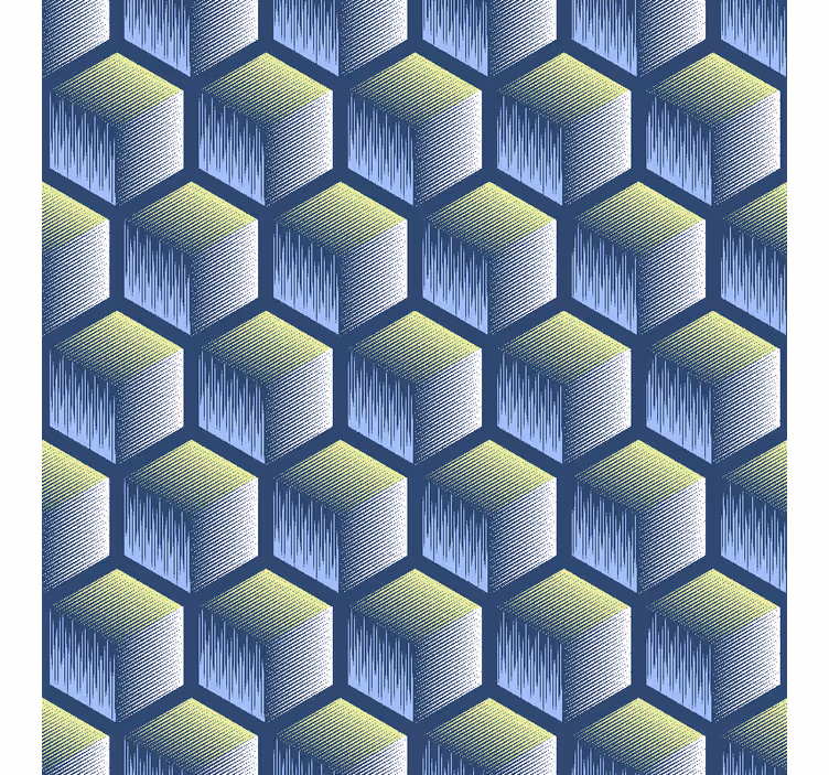 Papier peint formes géométriques motif cubes hexagonaux - TenStickers