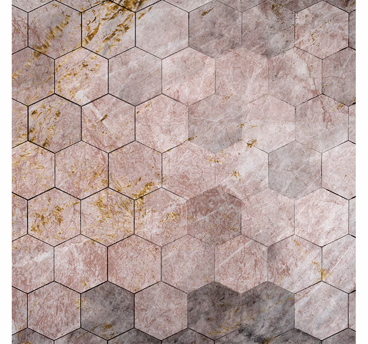 Papier peint vintage motif hexagonal effet ombré - TenStickers