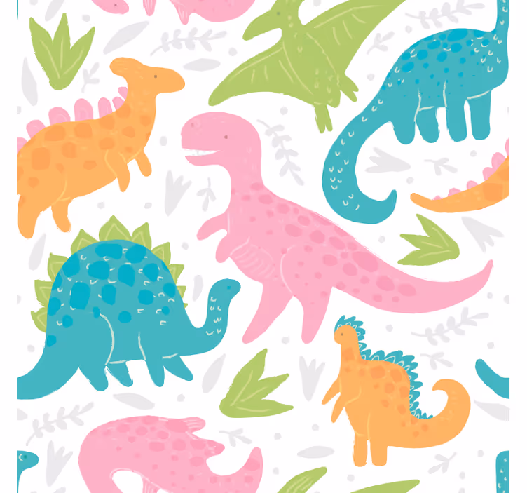 Papier peint dinosaures couleurs pastel - TenStickers