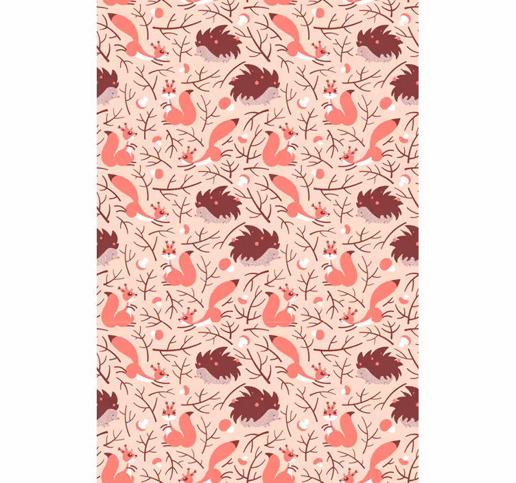 Papier peint dinosaures écureuils et hérissons - TenStickers