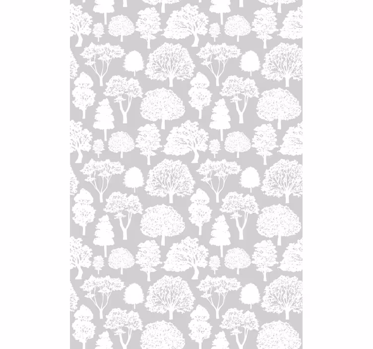 Papier peint arbres blancs et gris - TenStickers
