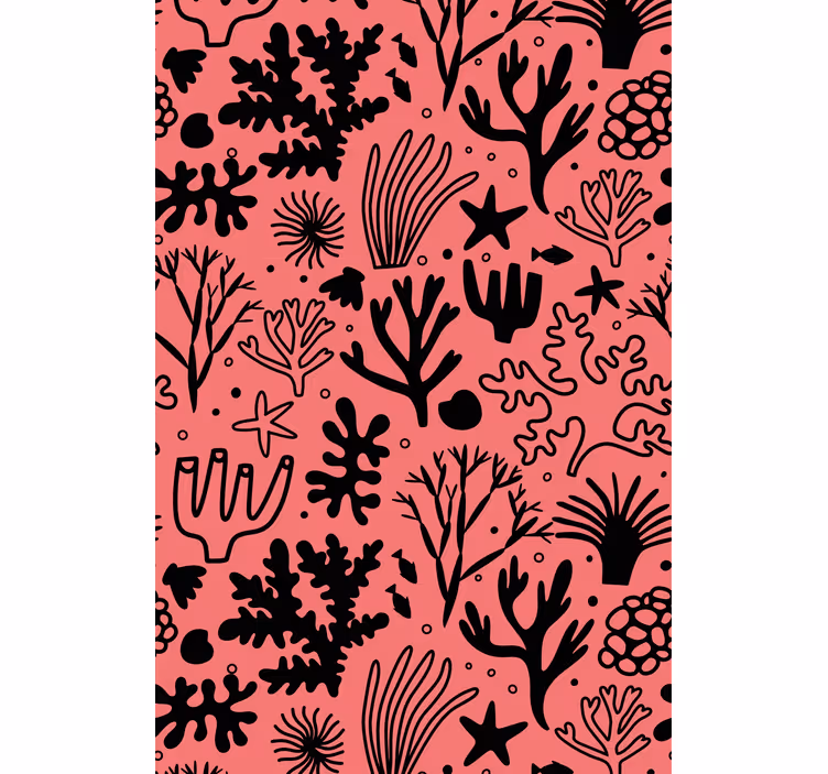 Papier peint arbres feuilles australiennes rouges et noires - TenStickers