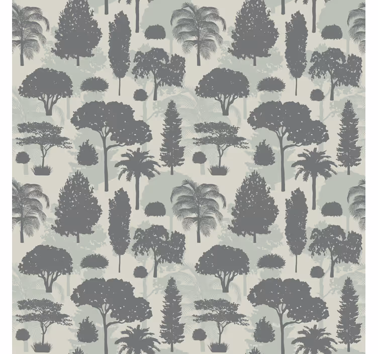 Papier peint arbres motif forêt en silhouette - TenStickers