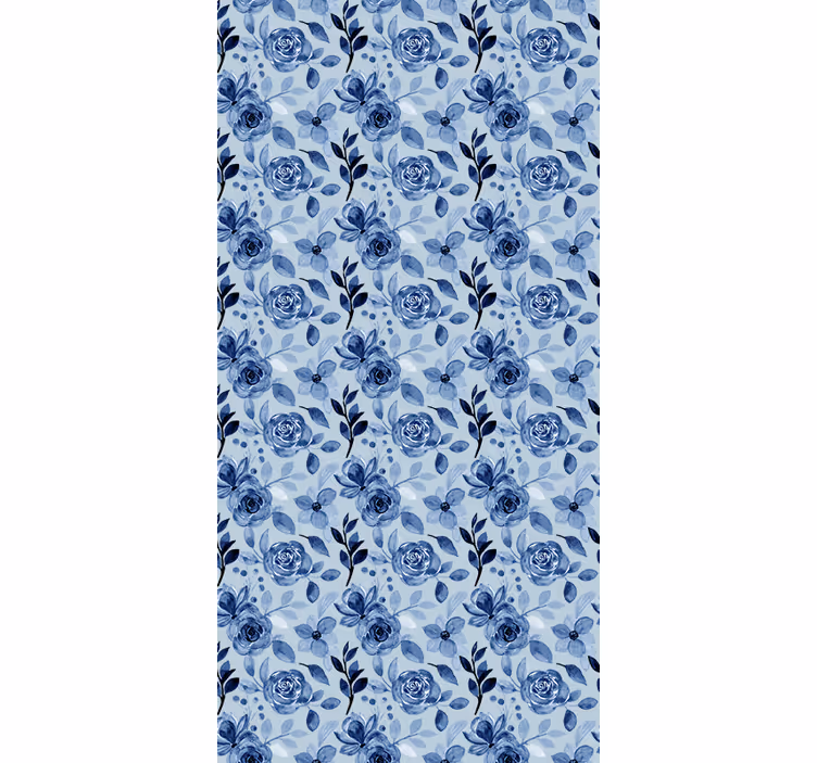 Papier peint bureau bleu vintage sur bleu - TenStickers
