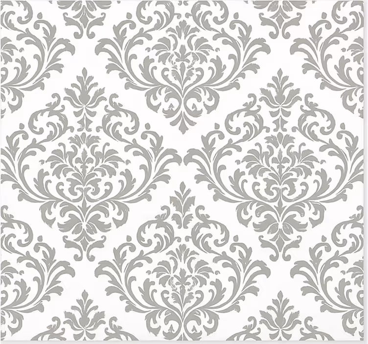 Papier peint salon motif baroque gris - TenStickers