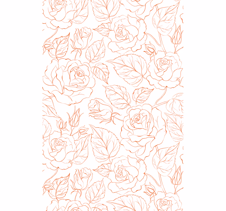 Papier peint salon motifs roses délicats - TenStickers