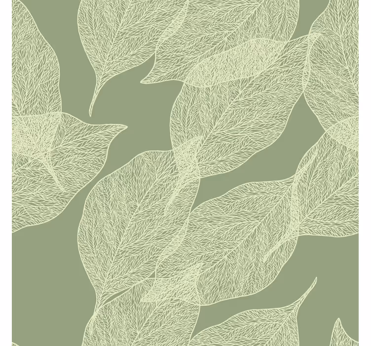 Papier peint cuisine motif grandes feuilles - TenStickers