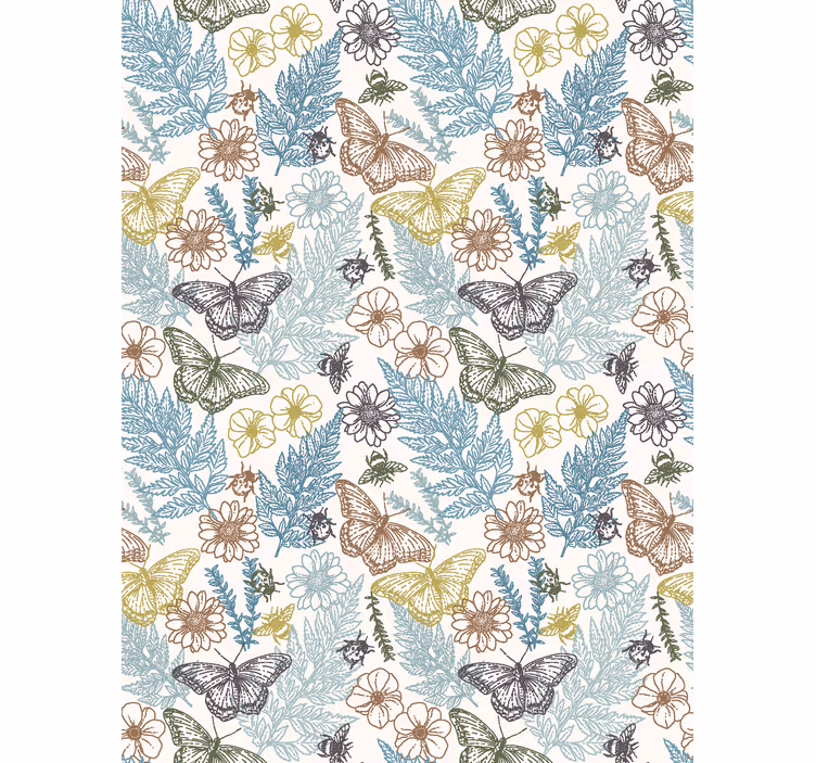 Papier peint cuisine floral vintage - TenStickers