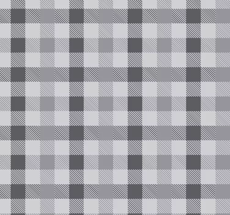 Papier peint cuisine motif vichy gris - TenStickers
