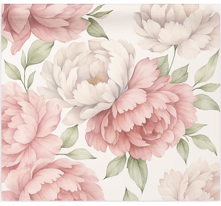Papier peint cuisine imprimé de pivoines rosées - TenStickers
