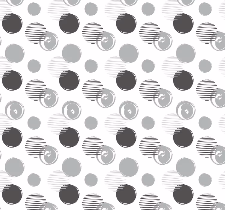 Papier peint cuisine motif cercles gris - TenStickers