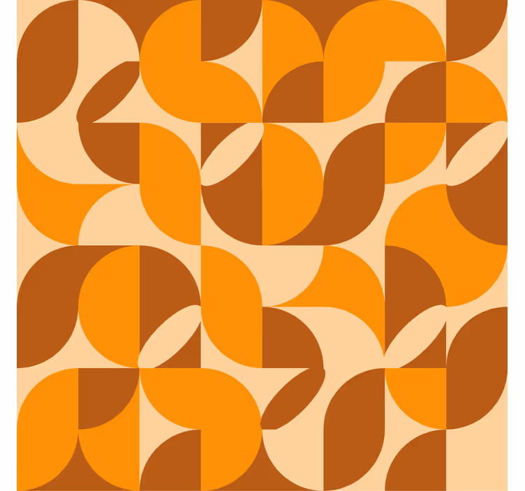 Papier peint moderne figures rétro orange - TenStickers