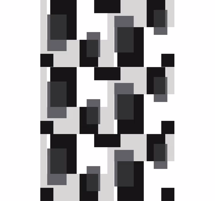 Papier peint moderne blocs de couleurs noir et blanc - TenStickers