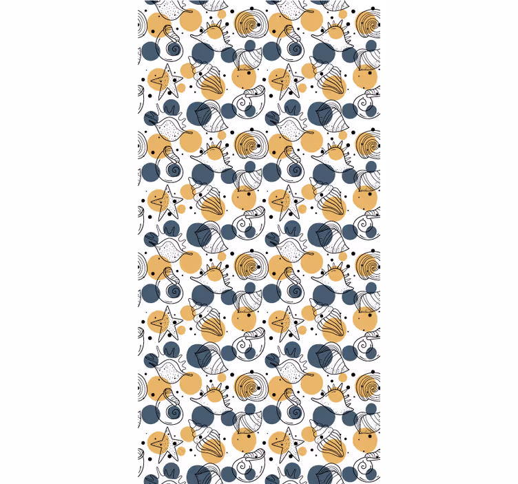 Papier peint moderne motif coquillages - TenStickers
