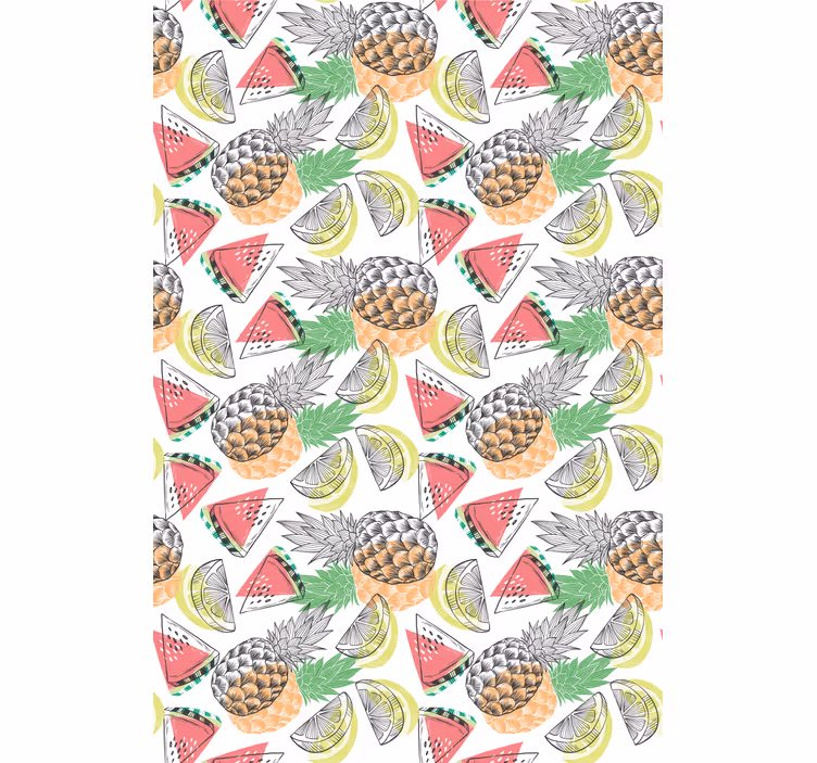 Papier peint moderne motif coloré fruits d'été - TenStickers