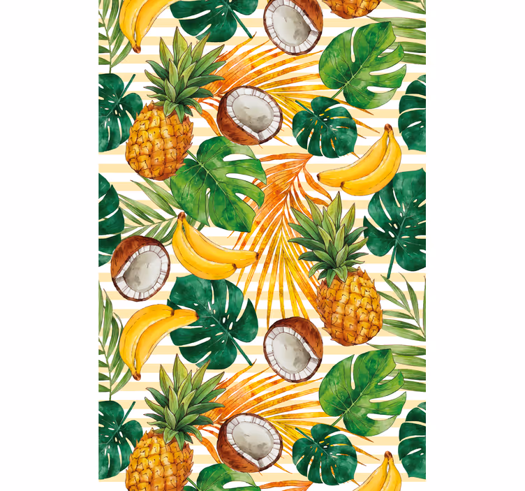 Papier peint moderne motif tropical été peint à la main - TenStickers