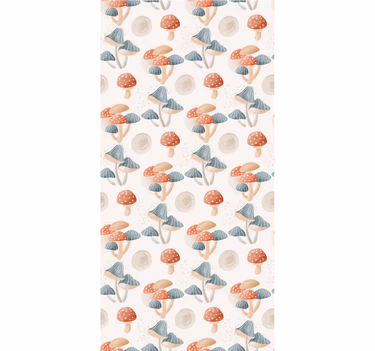 Papier peint moderne motif champignons aquarelle - TenStickers