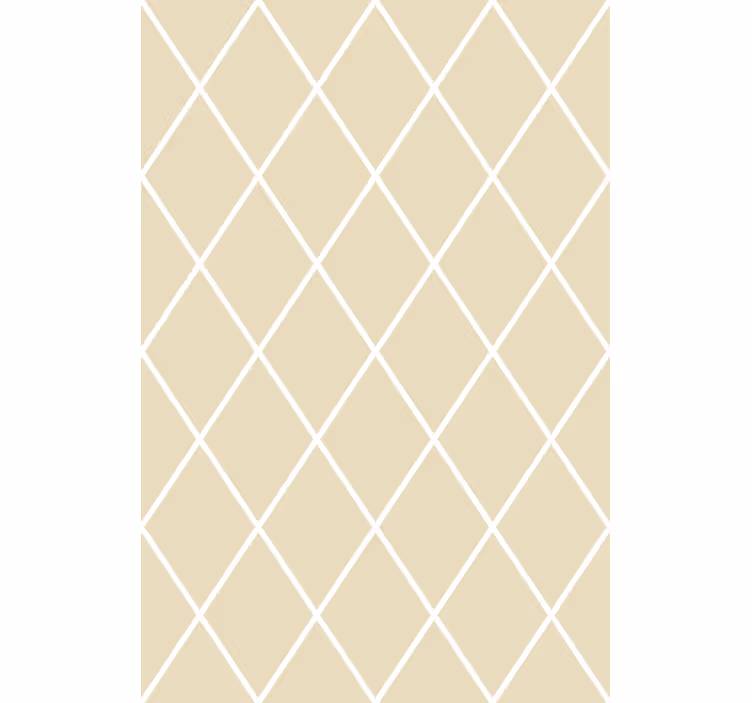 Papier peint moderne motif minimaliste losanges crème - TenStickers