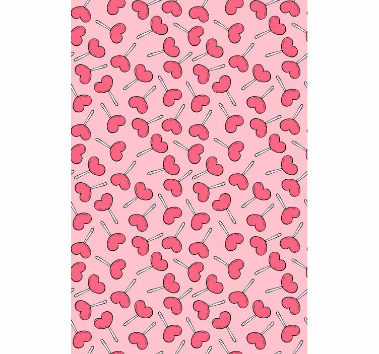 Papier peint moderne sucettes en forme de cœur - TenStickers