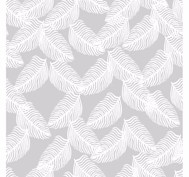 Papier peint moderne floral minimaliste gris - TenStickers