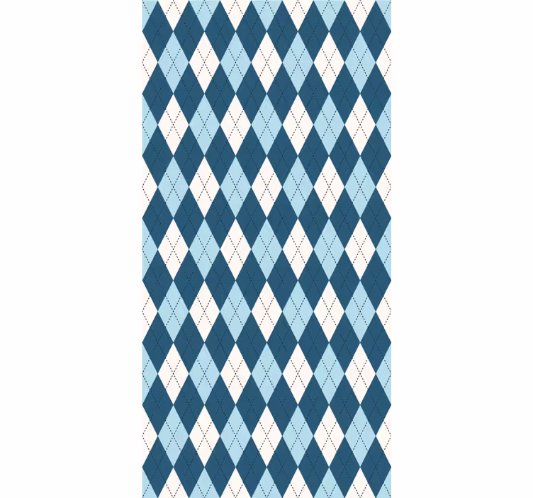 Papier peint moderne motif losanges bleus - TenStickers