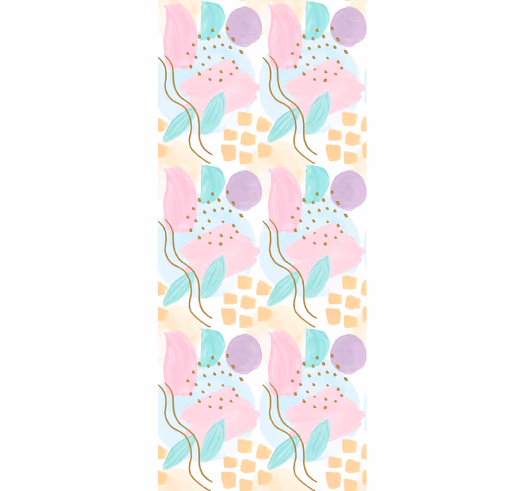Papier peint moderne motifs floraux abstraits - TenStickers